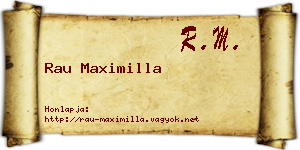 Rau Maximilla névjegykártya
